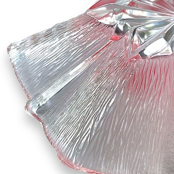 Vintage Textured Clear Red Ombré Hexagram Beveled Starburst Center Decor Dish - Picture 15 of 15